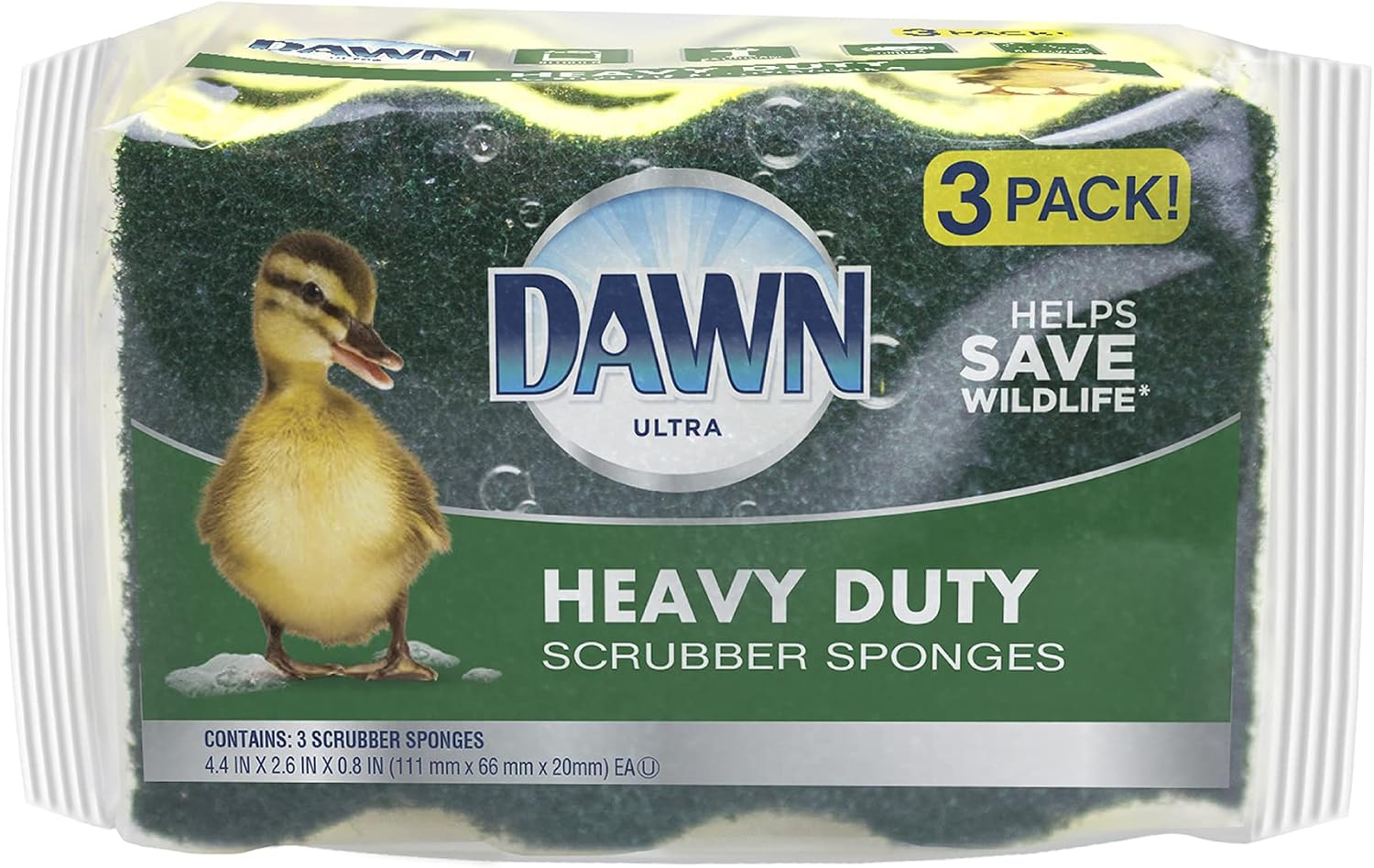 Dawn heavy duty kitchen dish sponges front view