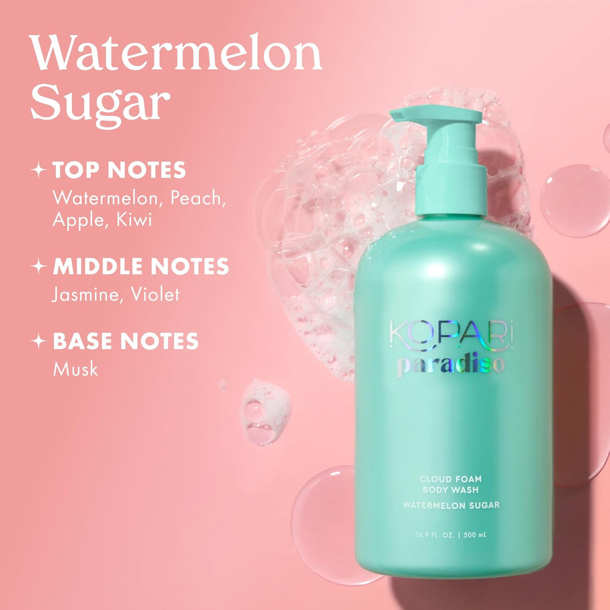Kopari Paradiso body wash ingredients label and details