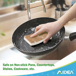 Aidea bulk pack of 24 cleaning sponges stacked neatly for home storage
