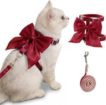 Tensho Pink Bow Cat Harness and Leash Set Escape Proof, Adjustable Kitten Harness with Leash, Bow Tie Cat Harness for Walking Outdoor - Soft Lightweight Harness for Small Dogs Cats Rabbits (S) - Image 10