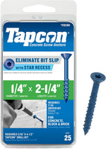 Tapcon 3/16 x 2-1/4" Star Head Blue Climaseal(TM) Concrete Screws, 75 PCS | Corrosion Resistant Coating, Heavy-Duty Concrete and Masonry Screws, Superior Holding Strength, Drill & T-25 Bit Included - Image 14