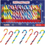 Fruidles Mixed Fruit Candy Canes front view of twenty-four count package of holiday candy sticks