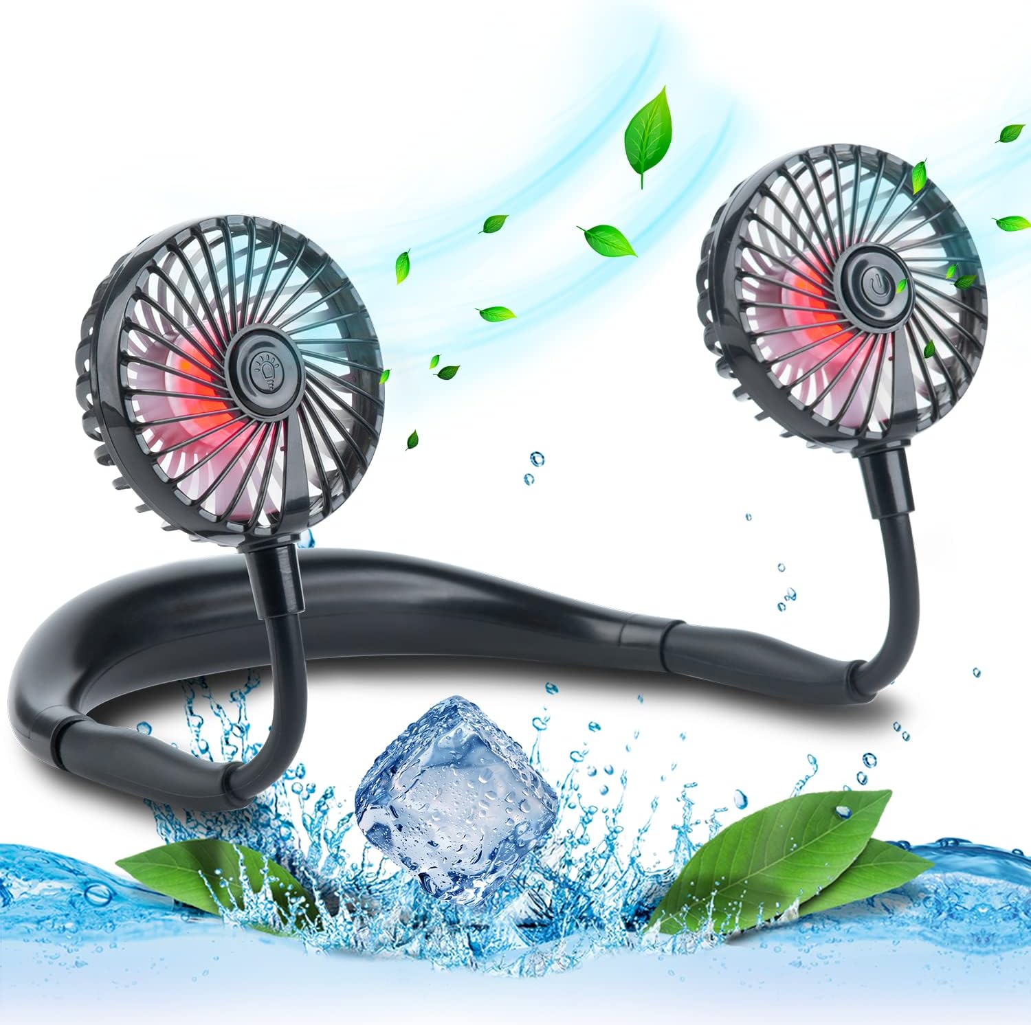 VAGAU portable cooling neck fan front view wearable personal fan