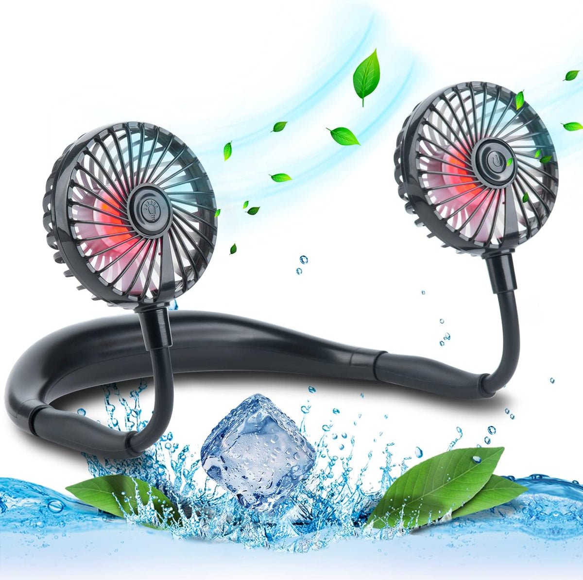 VAGAU portable cooling neck fan front view wearable personal fan