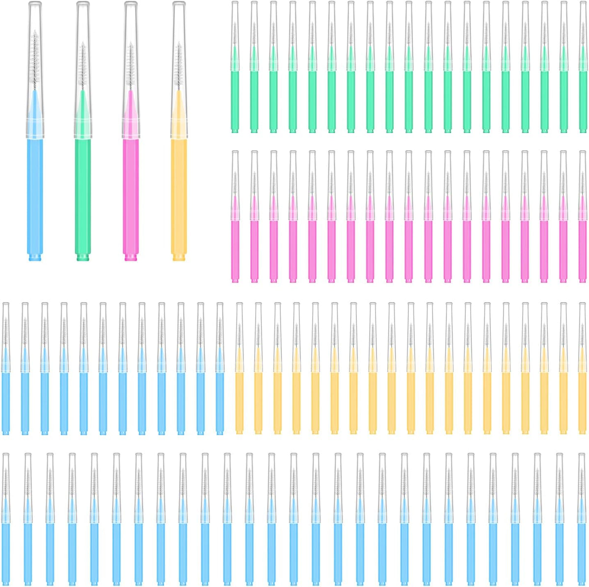 Bozenu interdental brushes for braces front view of 100 piece cleaning kit