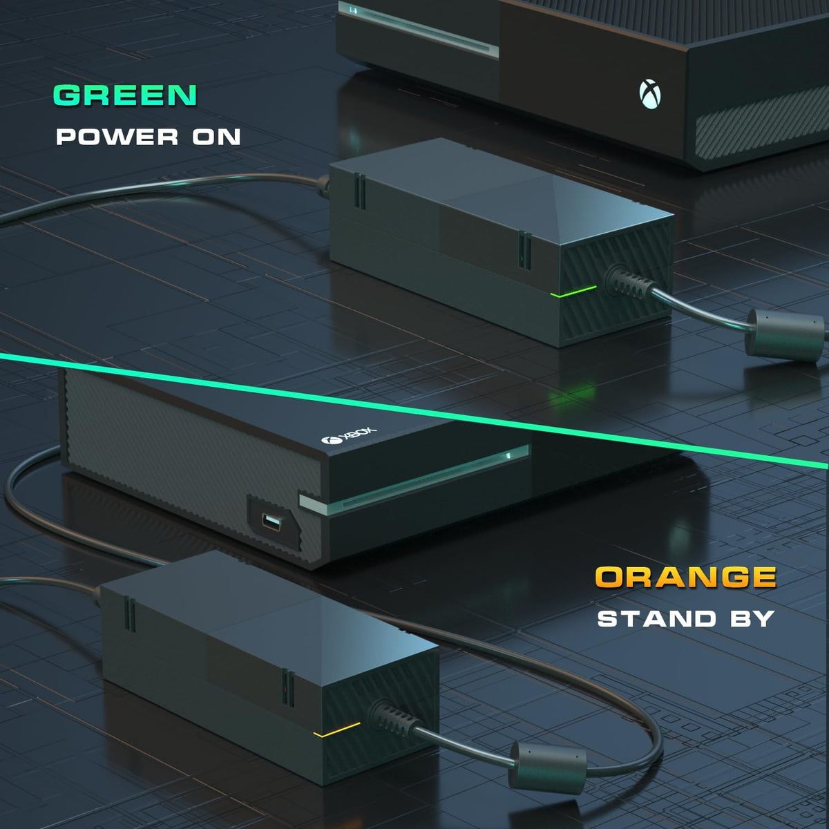 Ponkor power brick LED indicator light status