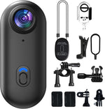 Dahocamgo 4K mini body camera front view showing ultra compact thumb size lens