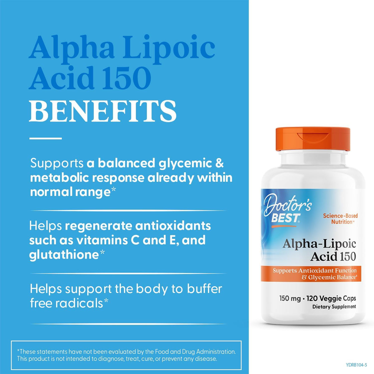 Doctor's Best Alpha Lipoic Acid capsule count label display