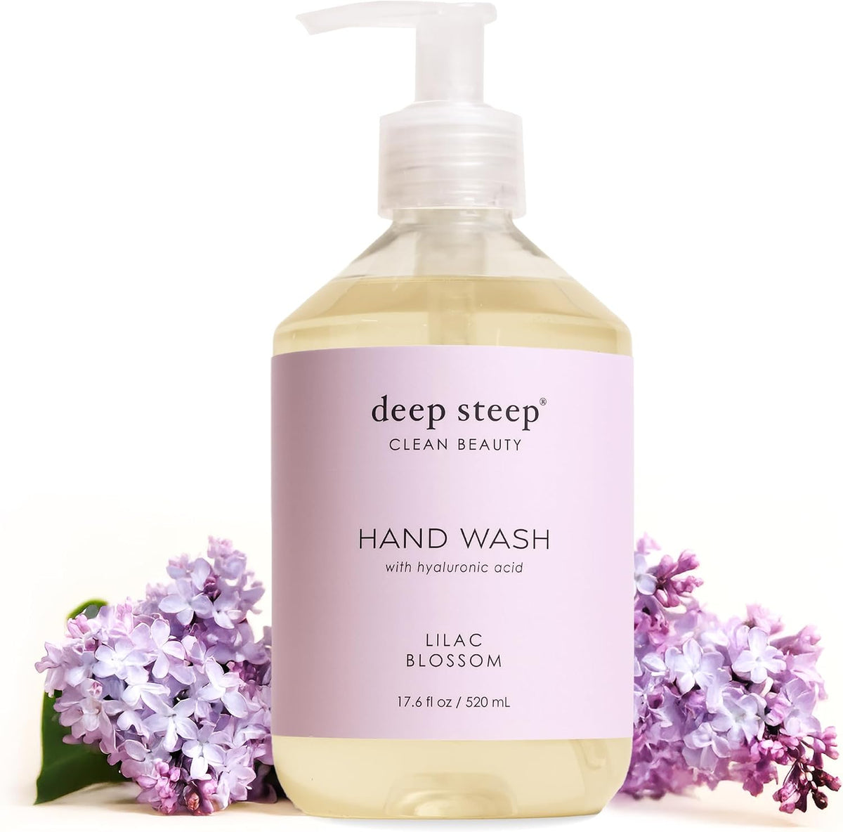 Deep Steep liquid hand wash lilac blossom front view pump bottle
