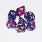 DND Dice 7Pieces, Cosmic Purple Blue Mixed Polyhedral DND Dice for RPG MTG Table Game Dice - Image 3
