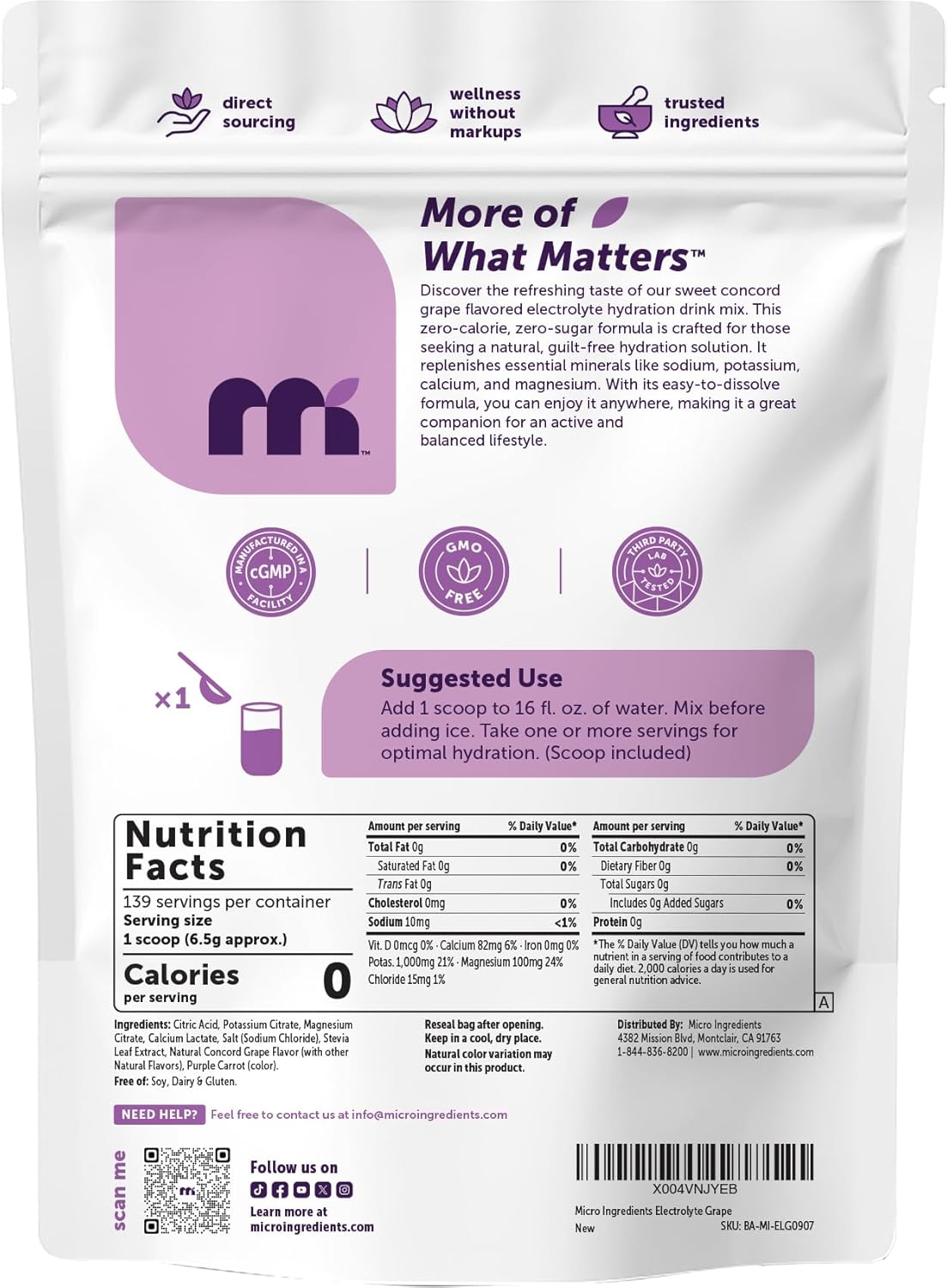 Micro Ingredients keto-friendly electrolyte powder lifestyle shot