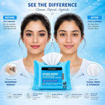 Neutrogena hyaluronic acid face wipes in use
