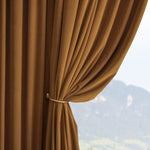 Joydeco luxury blackout drapes hanging on rod