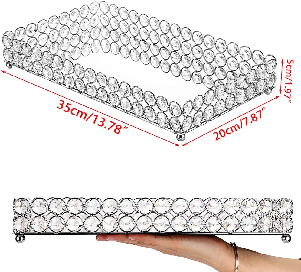 Hipiwe large rectangular cosmetic tray holding perfume bottles