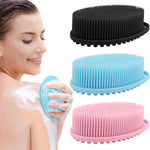 Pqruu 3 Pack Silicone Body Scrubber set in black blue and pink