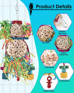 Colorful non toxic shredded paper bird toy for conures