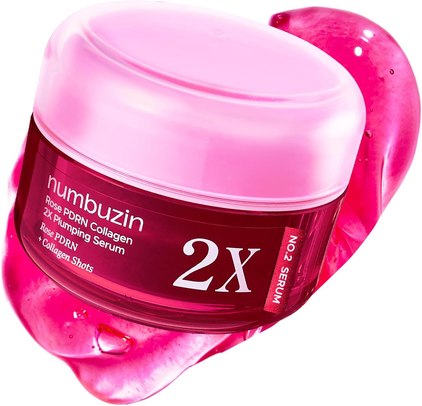 numbuzin Number Two X Rose PDRN Collagen Plumping Serum front view bottle for intense anti aging skincare