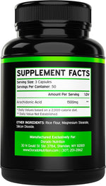 Dorado Nutrition Arachidonic Acid muscle support supplement label detail