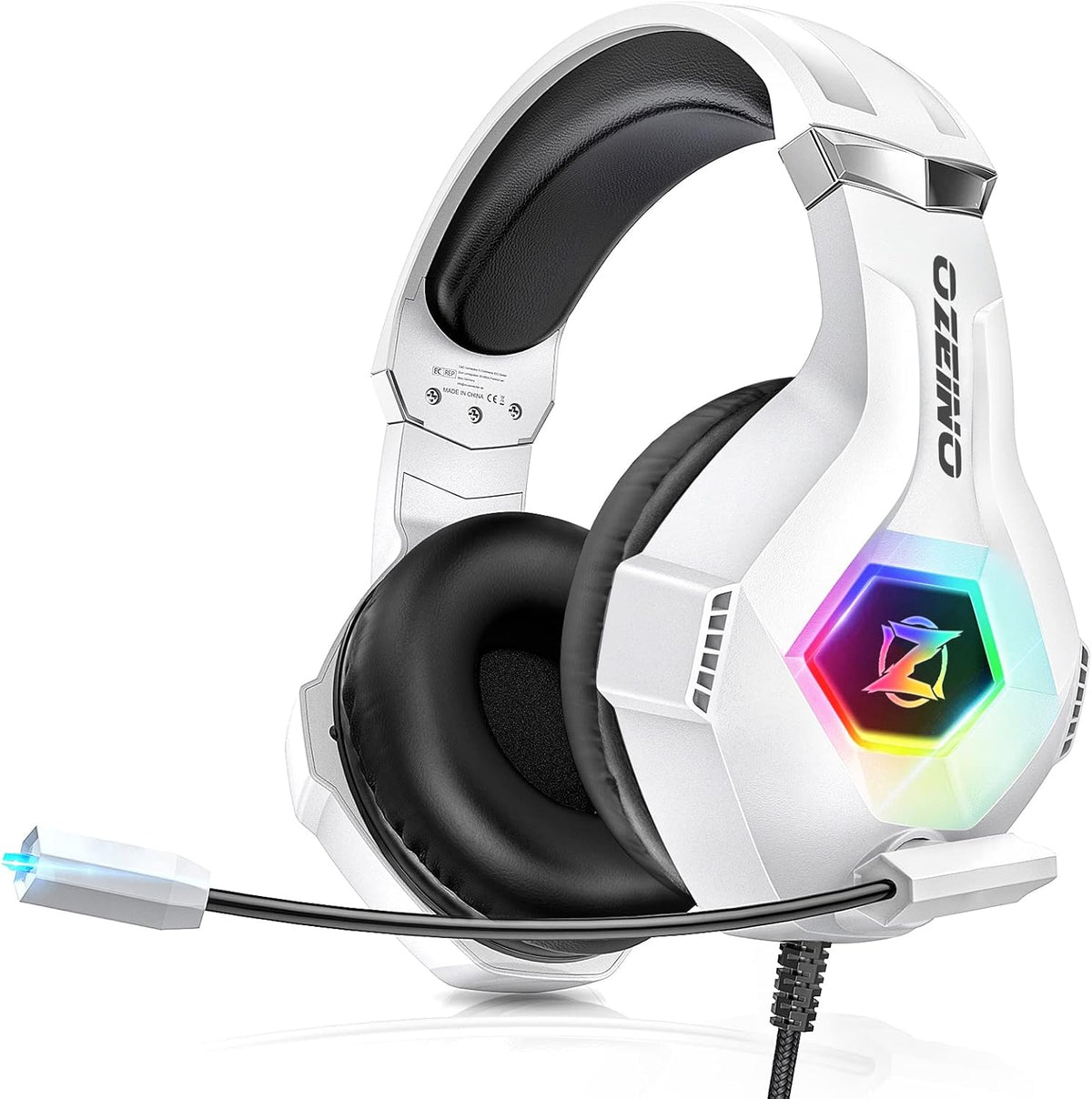 Ozeino Gaming Headset for PC, Ps4, Ps5, Xbox Headset with 7.1 Surround Sound, Gaming Headphones with Noise Cancelling Mic RGB Light Over Ear Headphones for Xbox Series X/S, Switch-Light Blue - Image 10
