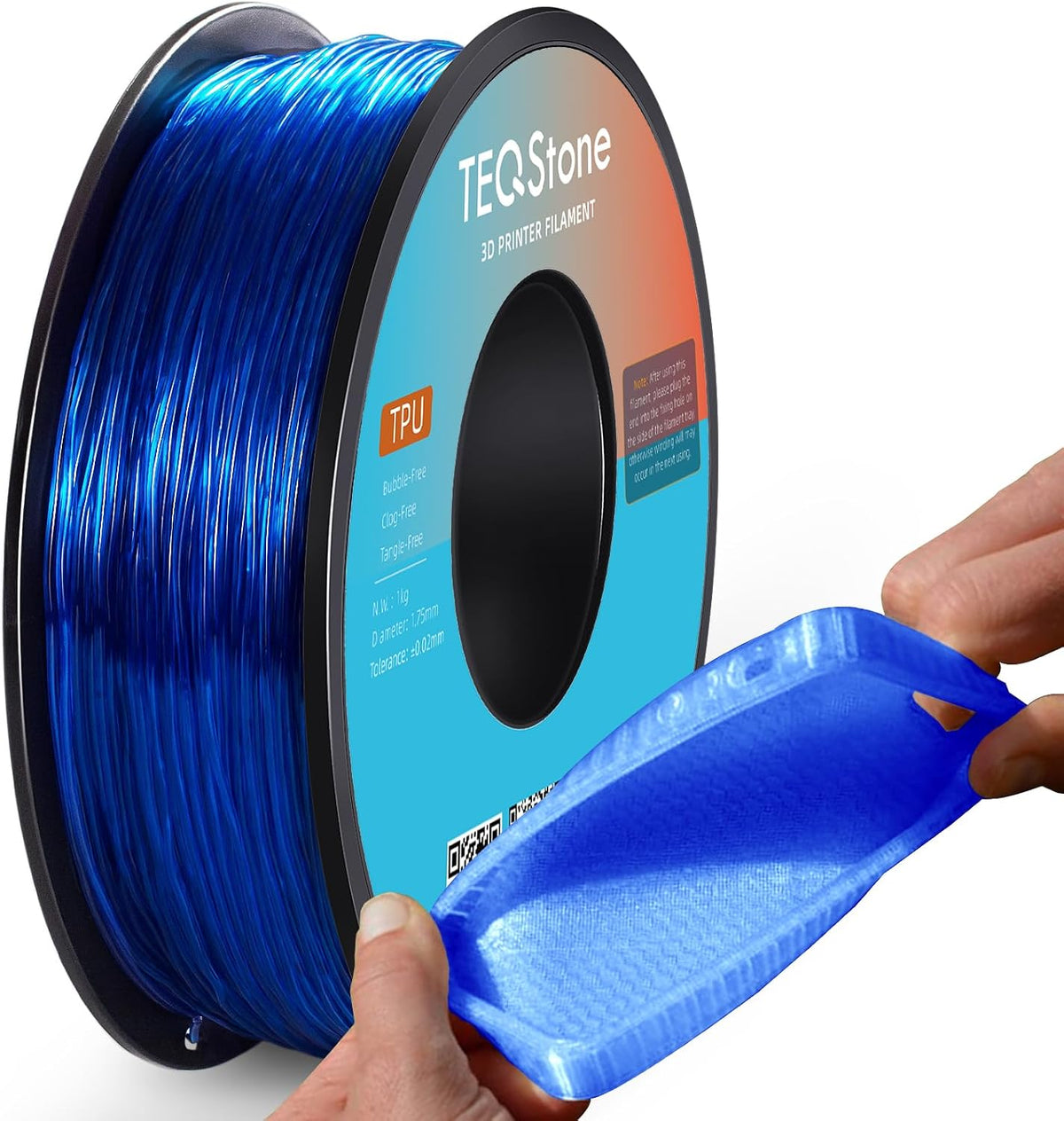 TPU Filament 1.75mm Black 1Kg Spool 95A Flexible Soft 3D Printer Filament Consistent Diameter +/-0.03mm in Vacuum Package - Image 10