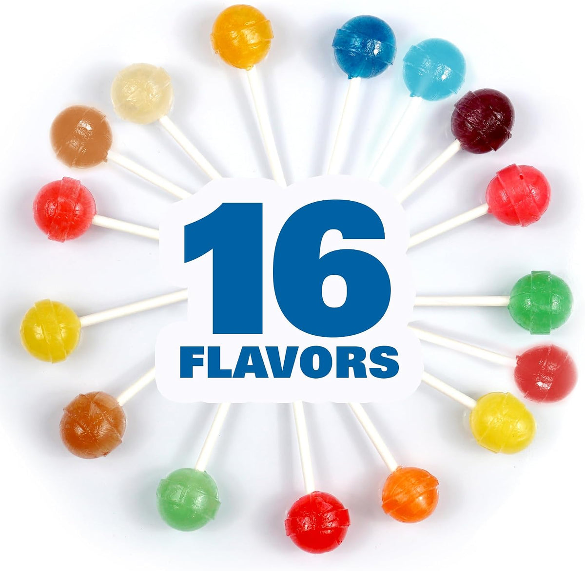 Close up of Dum Dums mystery flavor and fruit flavored suckers