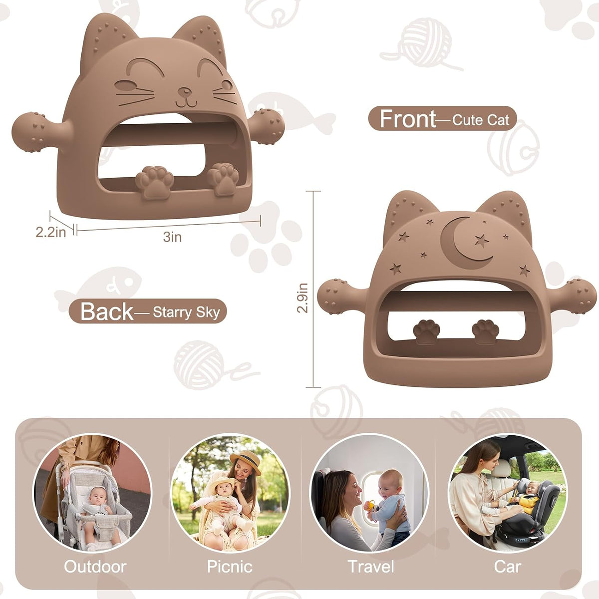 YomauiYee baby teether toy packed in travel diaper bag