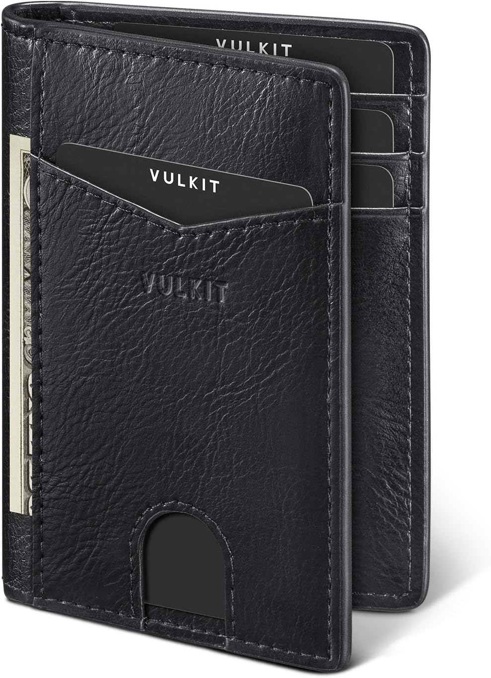 VULKIT Bifold Front Pocket Slim Wallet RFID Blocking Minimalist Thin Leather Credit Card Holder Wallet for Men and Women Carbon Fiber - Image 15