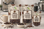 Gourmet milk chocolate covered coffee beans in a bowl