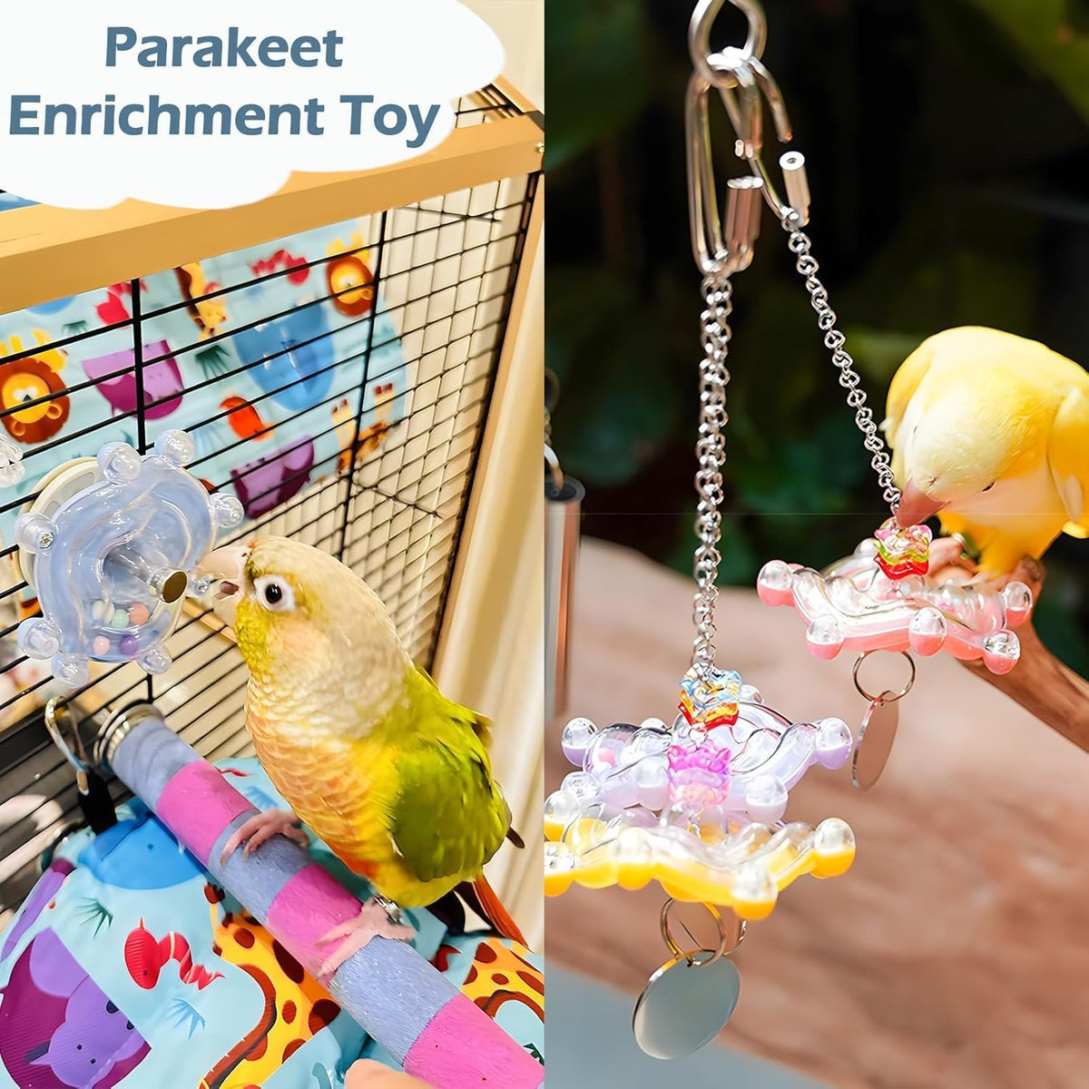 Chewing exercise for conures acrylic rotating bird wheel packaging view