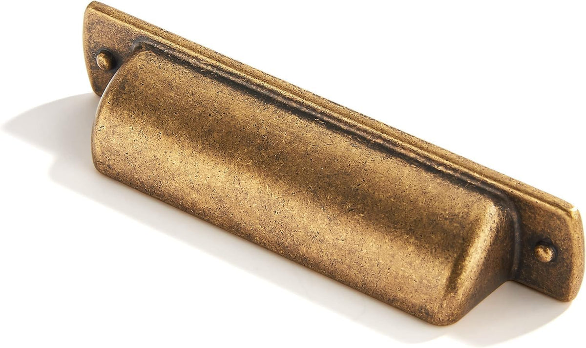 Khtumeware antique brass vintage drawer pulls front view