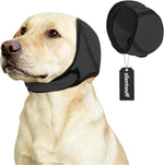 Qpets Silentwuff noise cancelling dog ear muffs front view on a medium dog