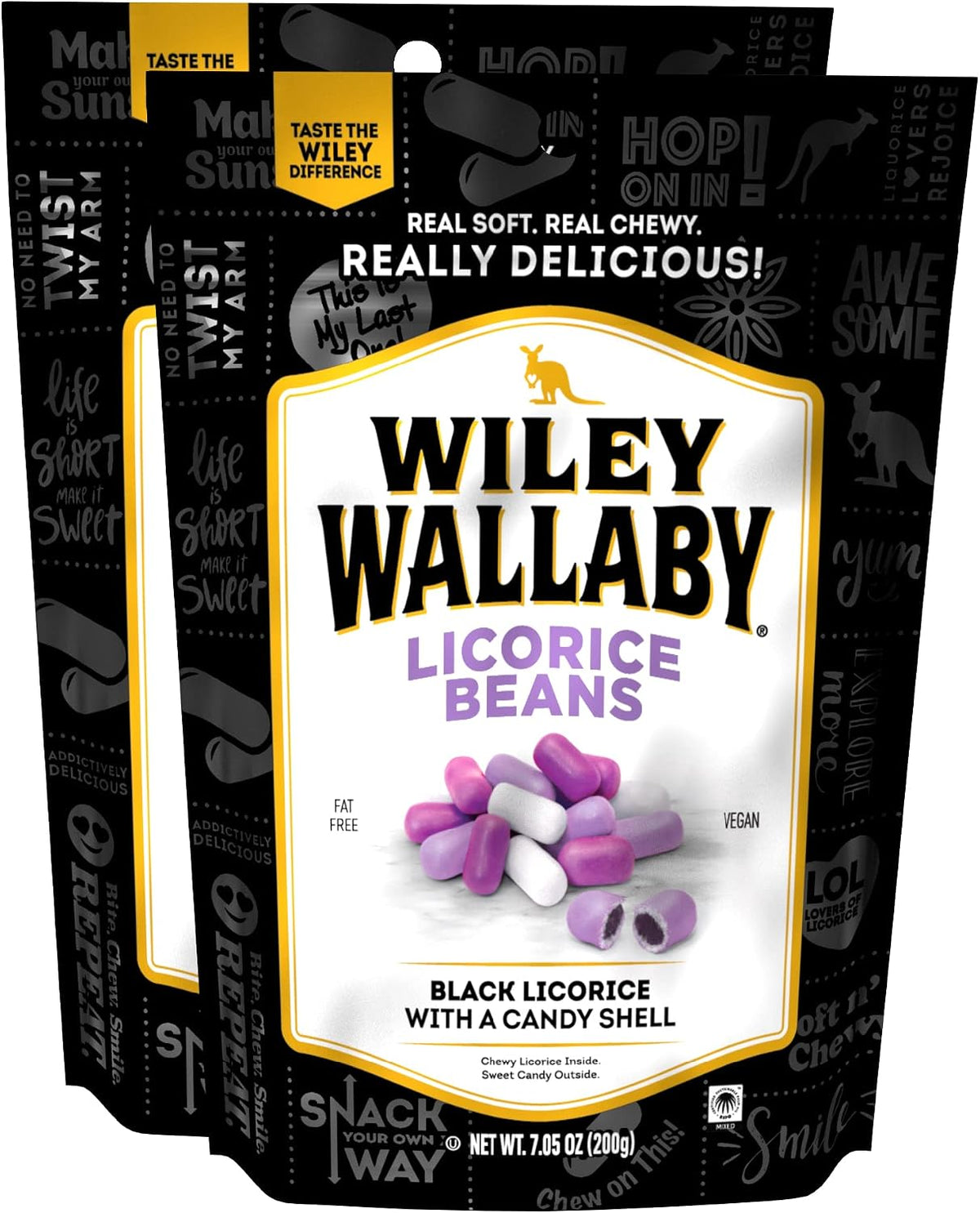 Wiley Wallaby 7.05 Ounce Classic Black Gourmet Australian Style Soft & Chewy Licorice Candy Bean, 1 Pack - Image 9