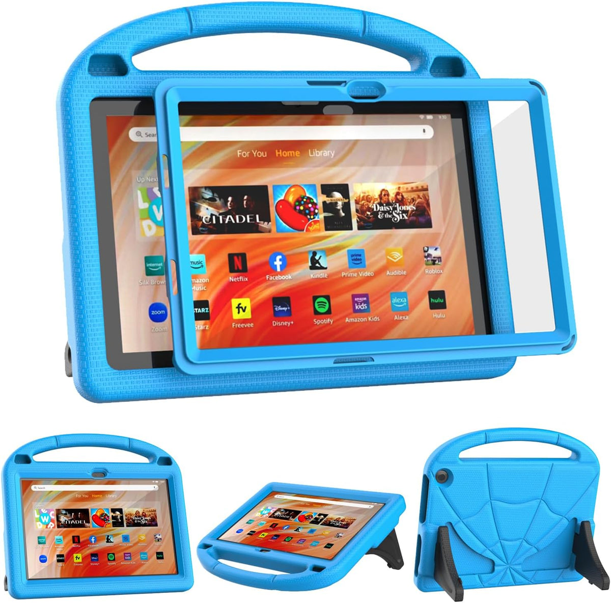 Patamiyar Fire HD 10 kids tablet case front view in blue