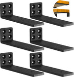 Heavy Duty Hidden L Shelf Brackets 5 Inch Long Wall Mounted Shelf Bracket Metal Floating Shelves (8 Pack) - Image 11