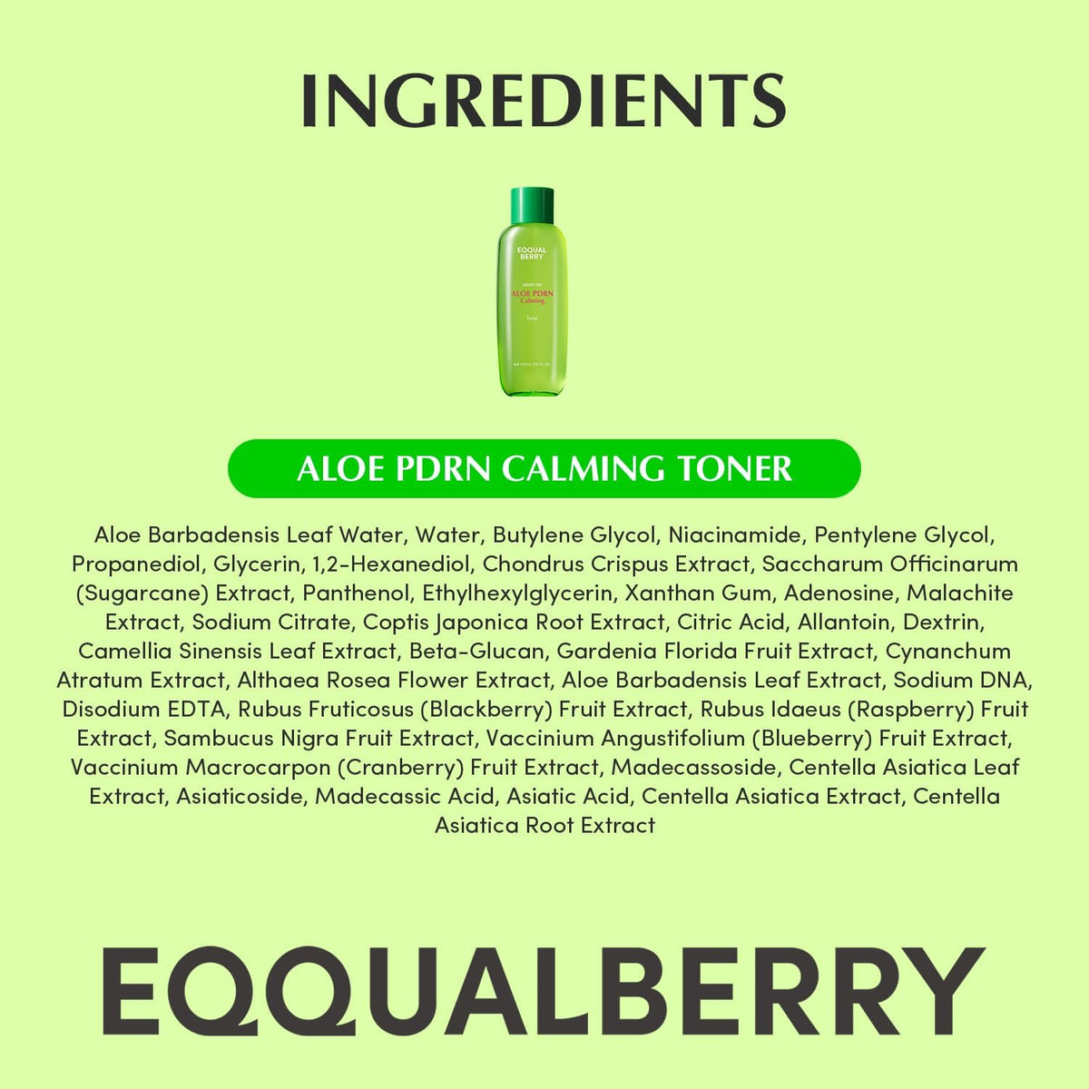 Eqqualberry Aloe Pdrn Calming Toner complete product set view