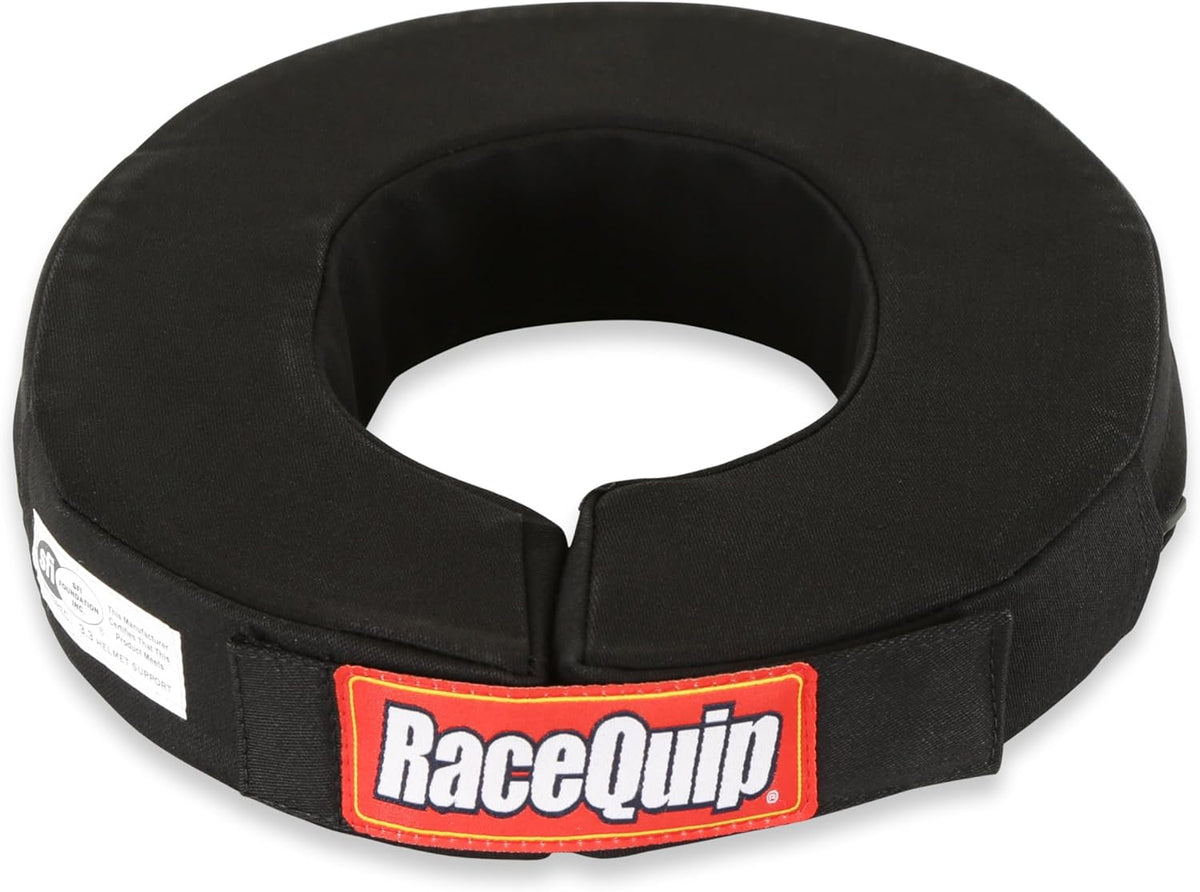 RaceQuip 360 Degree Helmet Support front view of black motorsport neck collar