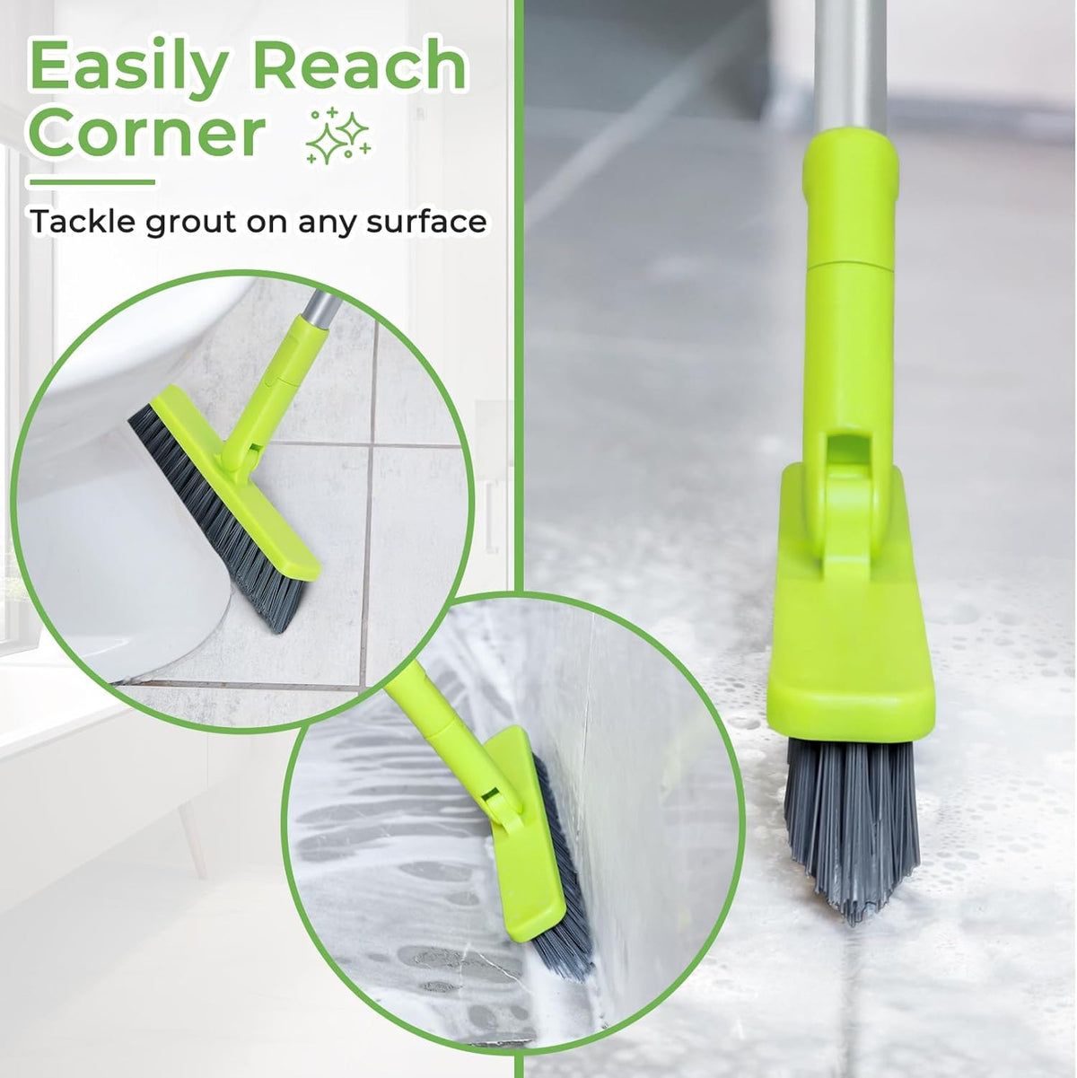 KalTell floor scrub brush showing stiff bristles close-up