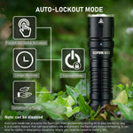 CSTEBOKE Sofirn SC33 high lumens flashlight packaged with pocket clip and accessories.