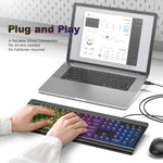 MOWUX backlit computer keyboard packaged for safe delivery