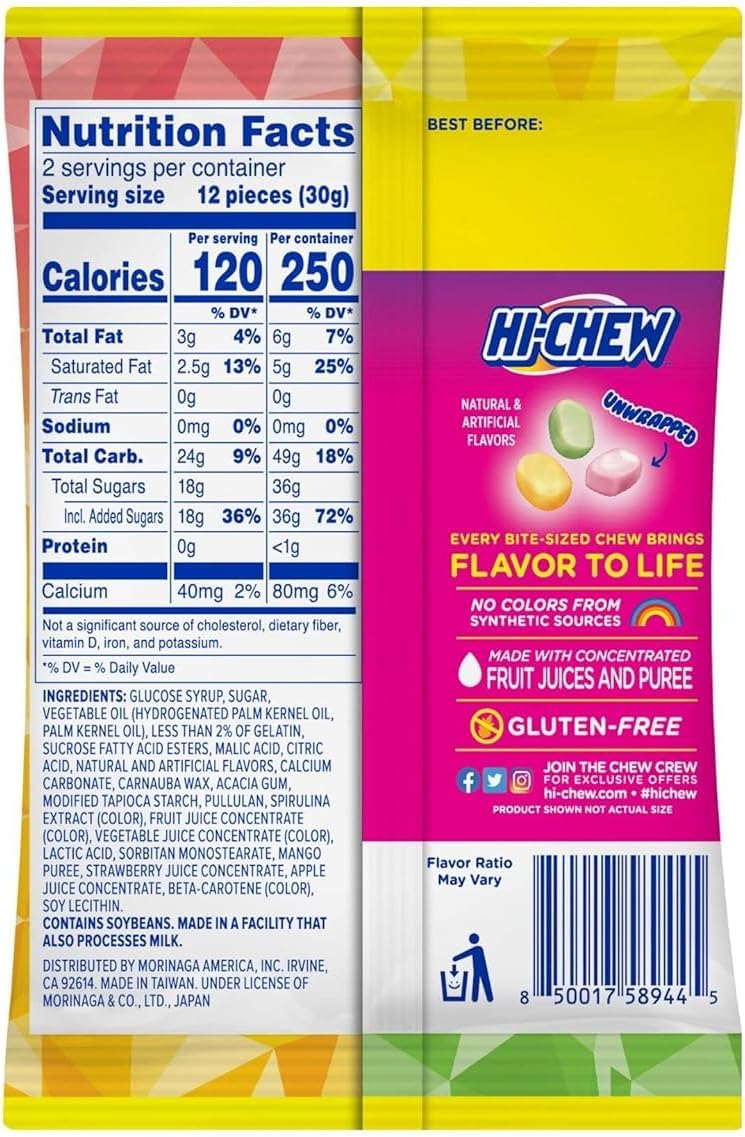 HI-CHEW Bites 12 bag bulk candy display pack