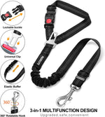 Close up of 360 degree rotating swivel clasp on dog seat belt