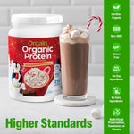 Orgain holiday flavor protein powder texture close up