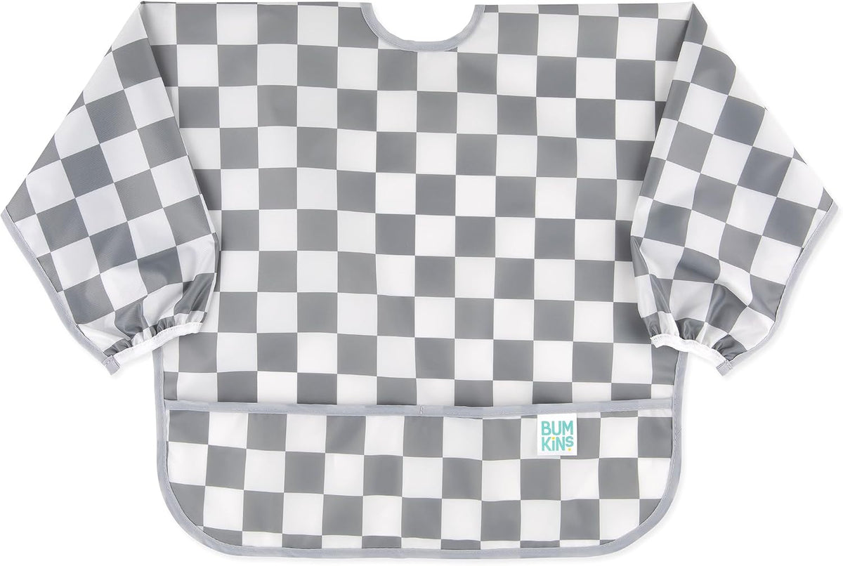 Bumkins Sleeved Bib for Girl or Boy, Baby and Toddler for 6-24 Mos, Essential Must Have for Eating, Feeding, Baby Led Weaning Supplies, Long Sleeve Mess Saving Food Catcher, Soft Fabric, Gray Chevron - Image 14