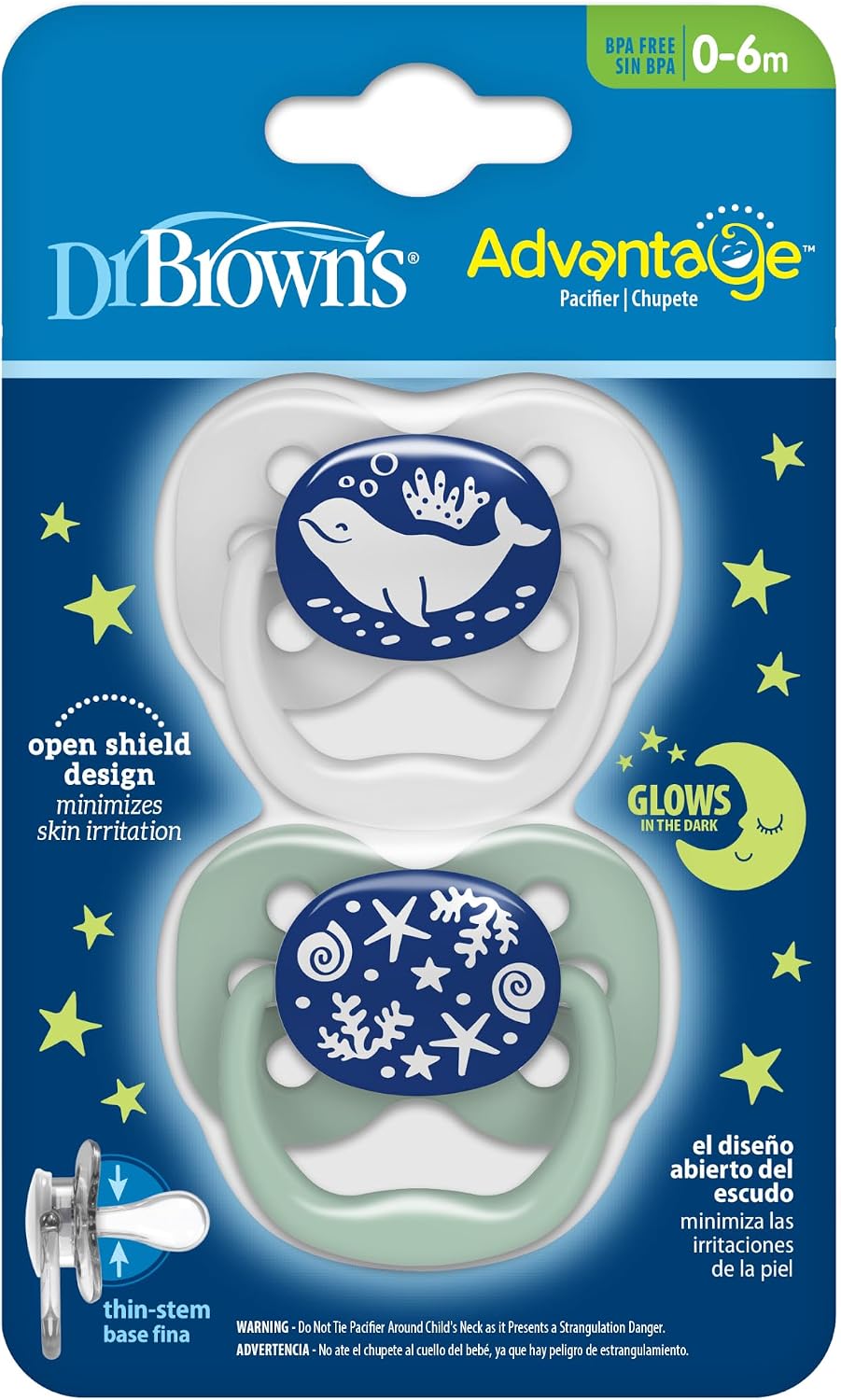 Dr. Brown's Advantage Pacifier, Blue Ocean, 0-6m, 2-Pack - Image 9