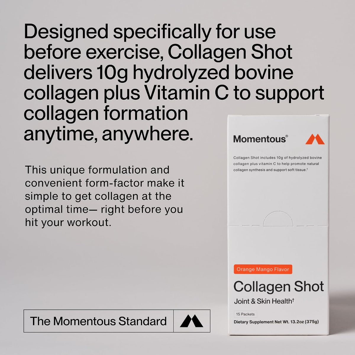 Momentous Collagen Shot single serving liquid gel packet