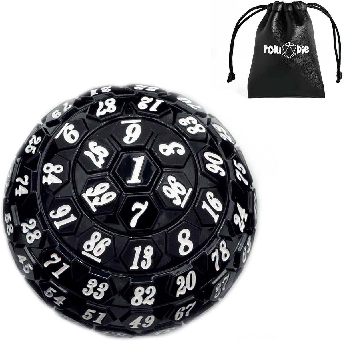 100 Sided Polyhedral Dice, Single D100 Game Dice, 100 Sided Cube with Black Pouch, D100 die 48 mm (Green with White Number) - Image 12