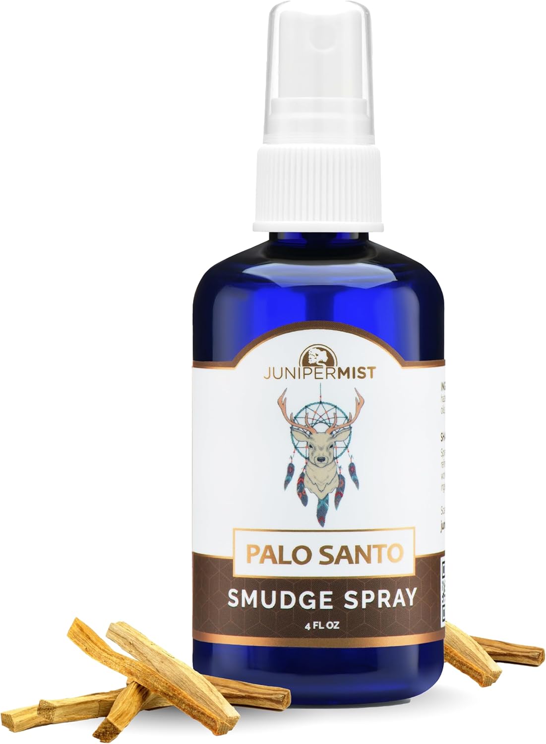 Palo Santo and Sage Smudge Spray (4oz) Grounding & Clarity - Cleansing Energy & Aura – Sage Spray for Smudging & Negative Energy – Smokeless Mist for Home & Meditation – Crystal Infused, USA Made - Image 1