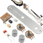 Musiclily Pro Loaded Control Plate Guitar Pre-Wired 3-Way Blade Switch with Wiring Harness 250K Potentiometers for American Style Tele Electric Guitar, Chrome - Image 11