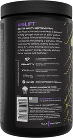 Rule 1 preLIFT pre-workout powder texture in Acai Berry flavor