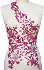 Succi Shan beaded wedding applique mesh backing view